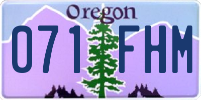 OR license plate 071FHM