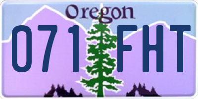OR license plate 071FHT