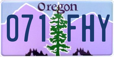 OR license plate 071FHY