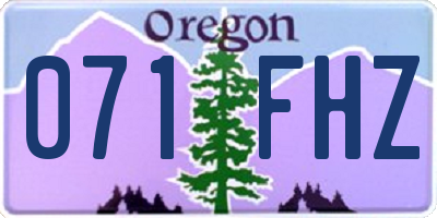 OR license plate 071FHZ