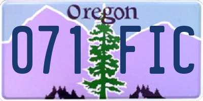 OR license plate 071FIC