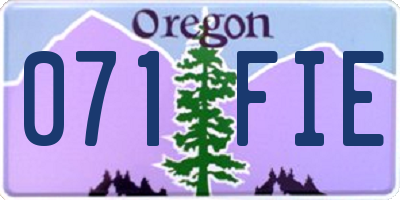 OR license plate 071FIE