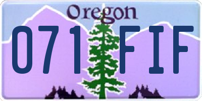 OR license plate 071FIF