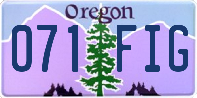 OR license plate 071FIG