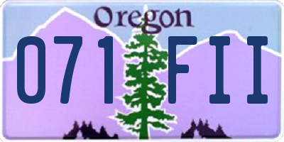 OR license plate 071FII