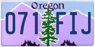 OR license plate 071FIJ