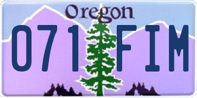 OR license plate 071FIM