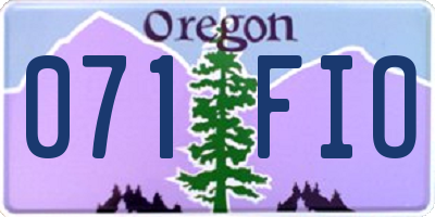 OR license plate 071FIO