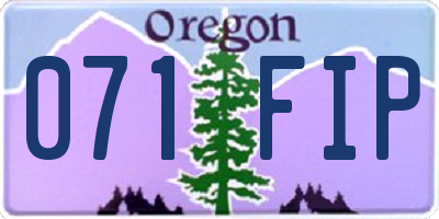 OR license plate 071FIP
