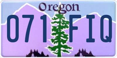 OR license plate 071FIQ