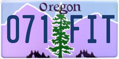 OR license plate 071FIT