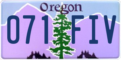 OR license plate 071FIV