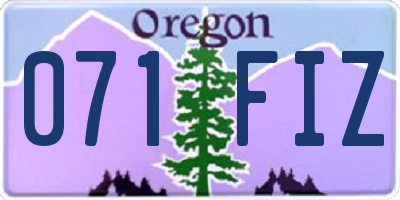 OR license plate 071FIZ