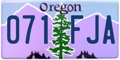 OR license plate 071FJA