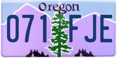 OR license plate 071FJE
