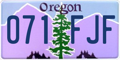 OR license plate 071FJF