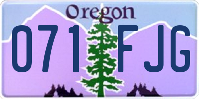 OR license plate 071FJG