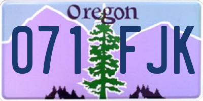 OR license plate 071FJK