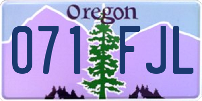 OR license plate 071FJL