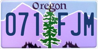 OR license plate 071FJM