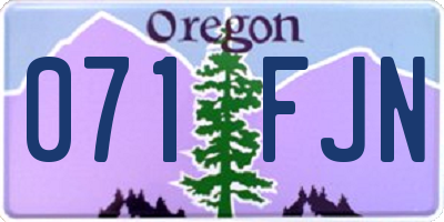 OR license plate 071FJN
