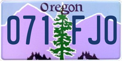 OR license plate 071FJO