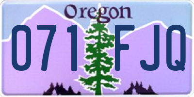 OR license plate 071FJQ