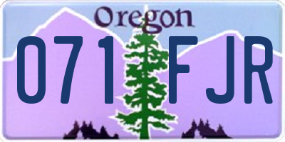 OR license plate 071FJR