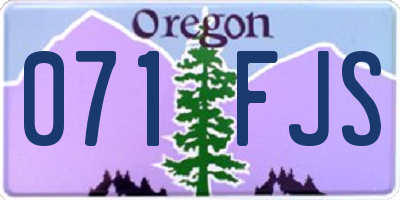 OR license plate 071FJS