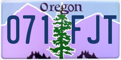 OR license plate 071FJT