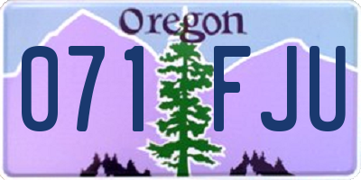 OR license plate 071FJU