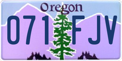 OR license plate 071FJV