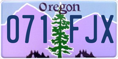 OR license plate 071FJX