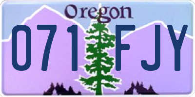 OR license plate 071FJY
