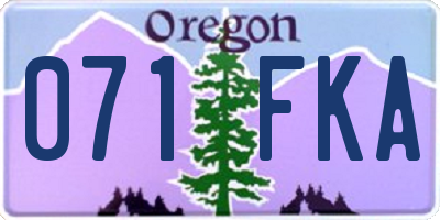 OR license plate 071FKA