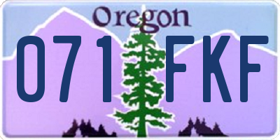 OR license plate 071FKF