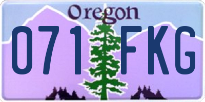 OR license plate 071FKG