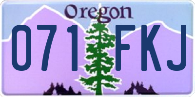 OR license plate 071FKJ