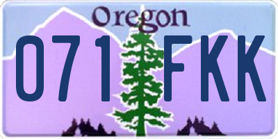 OR license plate 071FKK