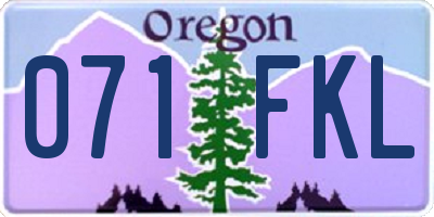 OR license plate 071FKL