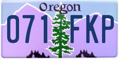 OR license plate 071FKP