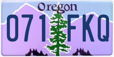 OR license plate 071FKQ
