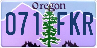 OR license plate 071FKR