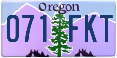 OR license plate 071FKT