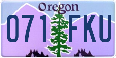OR license plate 071FKU