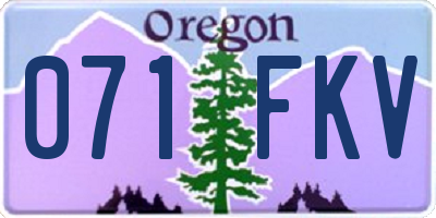 OR license plate 071FKV