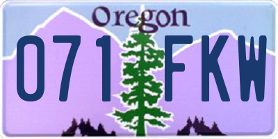 OR license plate 071FKW