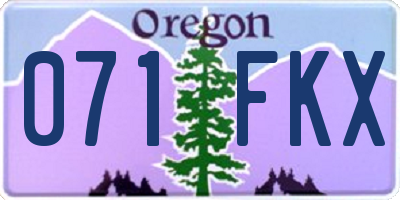OR license plate 071FKX