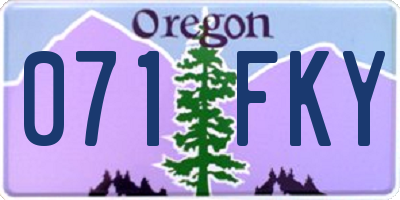 OR license plate 071FKY
