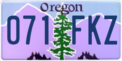 OR license plate 071FKZ